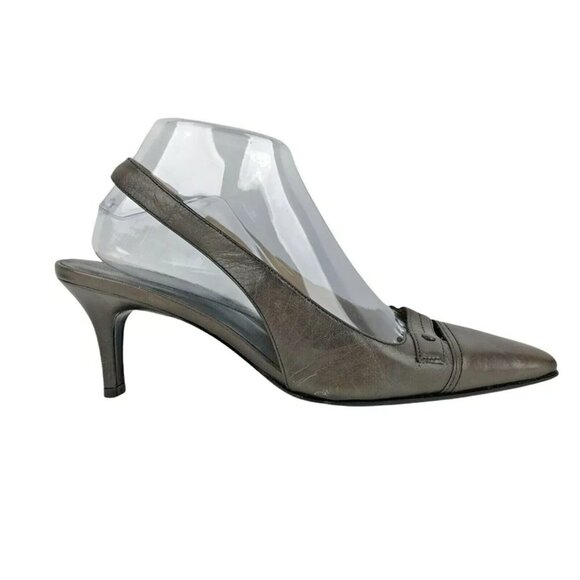 BCBG Paris Womens Brown Slip On Cone Heel Slingback Sandal Size US 8 B EUR 38‎ - Picture 1 of 9